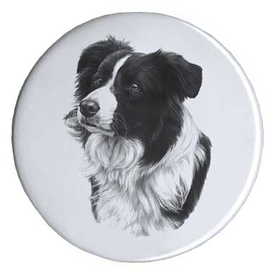 Mike Sibley metal pin badge- Border Collie design