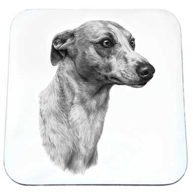 Mike Sibley drink coaster - Whippet