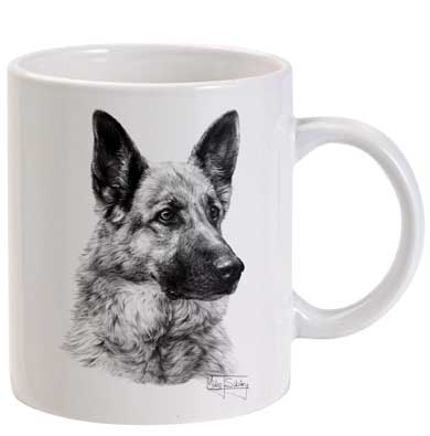 Mike Sibley drink coaster - German Shepherd Dog design